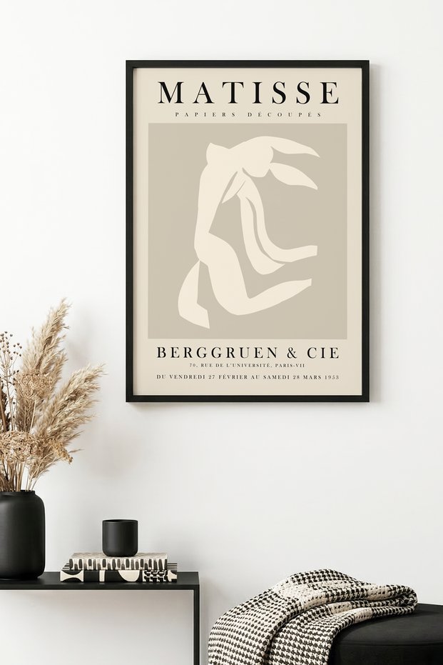 Black Wooden Framed Abstract Minimalist Painting - Pastel Tones | Huhu1107 - Single Table Black Frame