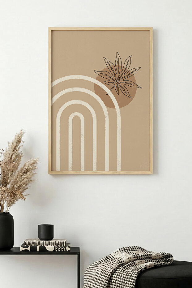 Black Wooden Framed Abstract Painting I Huhu1143 - Single Painting Black Frame