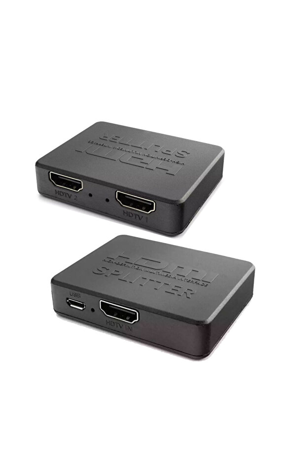 مقسم HDMI بمنفذين 4K، مدخل واحد و2 مخرج + كابل طاقة USB