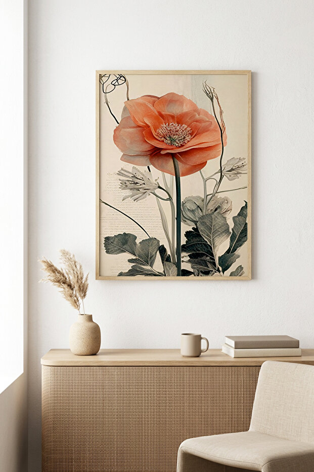 Natural Wood Framed Abstract Painting I Huhu1272