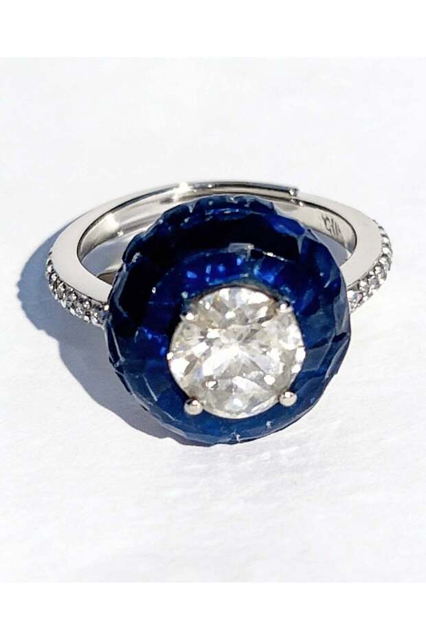 Midnight Spark Halo Ring