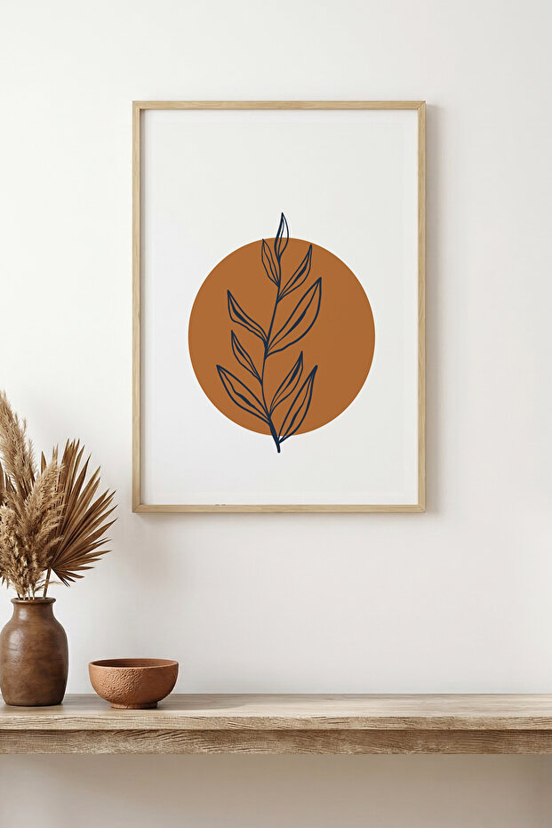 Natural Wood Framed Abstract Painting I Huhu1487 - Single Painting Natural Wood Frame