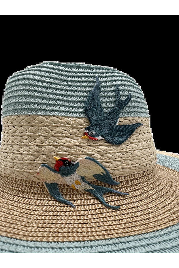 TWO-TONED STRAW HAT - 2