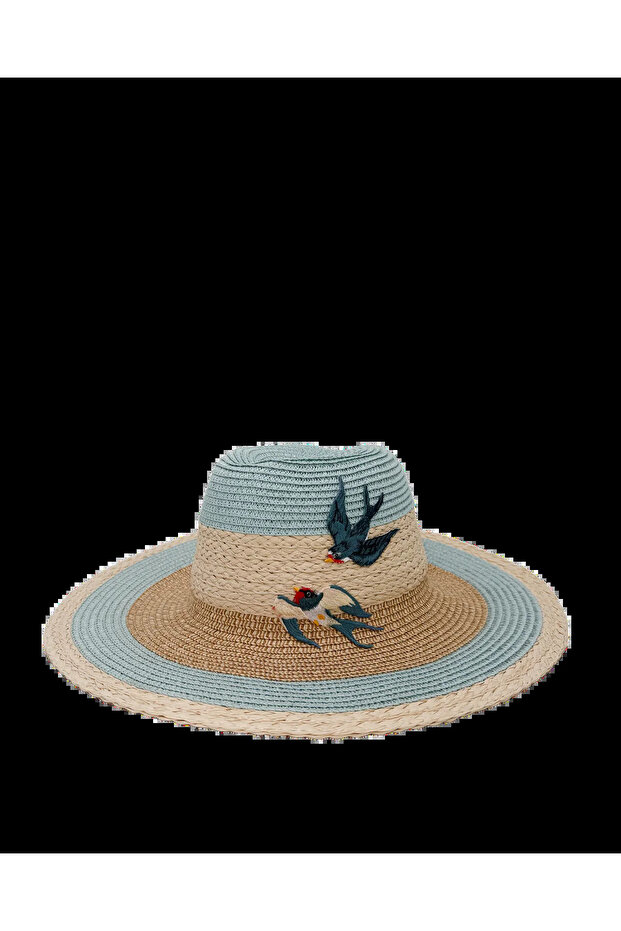 TWO-TONED STRAW HAT - 1