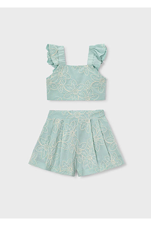 Girl's Shorts Set 4-8 Years Green