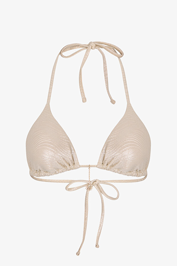 Ekru Deja Üçgen Bikini Üstü - 6