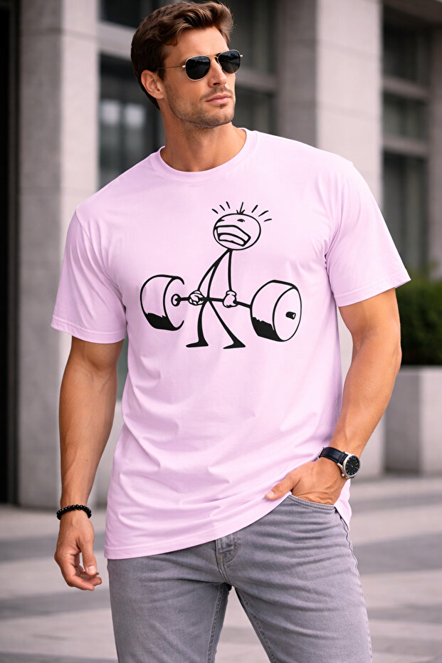 Men's Oversize T-Shirt Halter Printed 100% Cotton T-Shirt Comfortable Fit