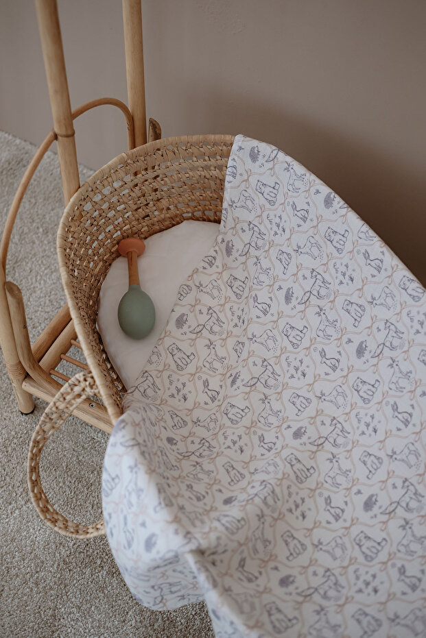 100% Cotton Muslin Blanket - Blanket (100X100 cm) | Forest Tales