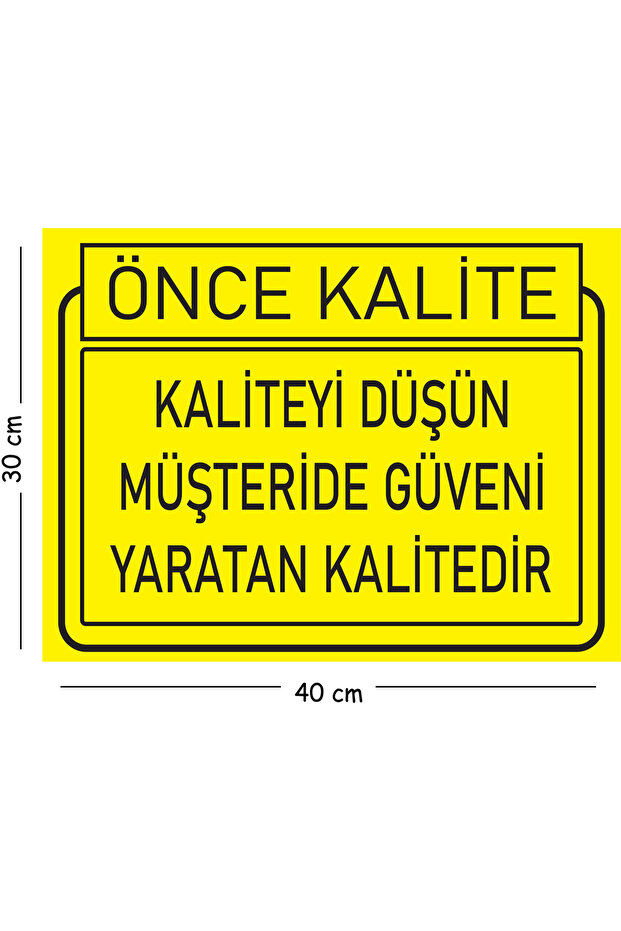 Metal: Think about Quality, It Is the Quality That Instills Trust in the Customer. 30X40 cm A3 Warning Workplace Safety Sign.