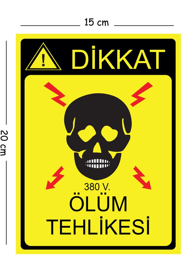 Metal Attention 380 V Danger of Death 15X20 cm Warning Work Safety Sign