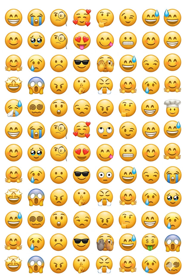 KECİBOMS Karışık Emoji, Duygu ve Yüz İfadesi Sticker Seti