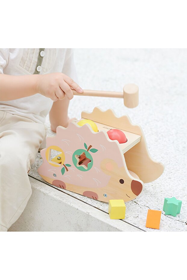 Wooden Hedgehog Activity Set - Bultak Toy with Xylophone & Hammer (3 in 1)