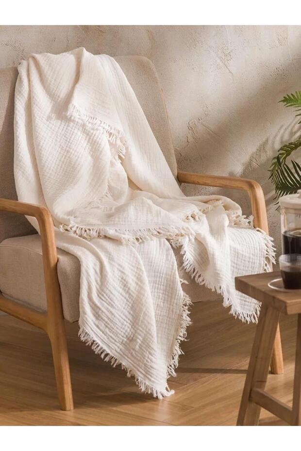 Tasseled Muslin Tv Blanket 130X170 cm (S6)