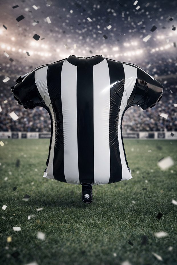 Football Jersey Foil Balloon 45 cm Black and White Fan Themed Birthday Party Decoration