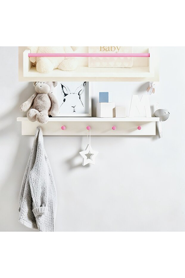 60 cm 2-Piece Mdf Montessori Shelf & Bookcase Pink