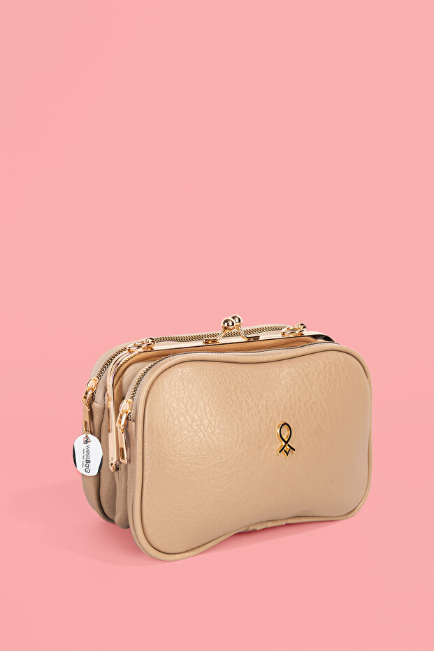 Women's Cross Strap Leather Bag with 4 Compartments, Multi-Compartment Scholarship Zippered Daily Shoulder Bag