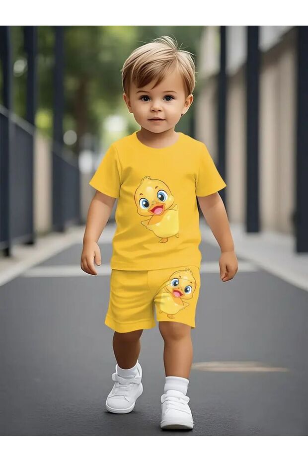 Printed Children's Summer Shorts Top and Bottom Set Cotton