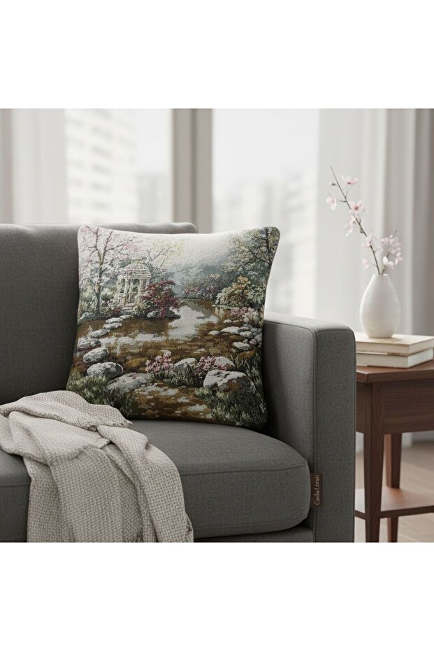 غطاء وسادة مزخرف بنمط ثنائي الاتجاه من كارلا لورين-16 مقاس 45x45