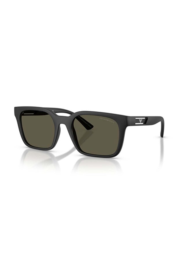 Ea 4269 500187 54 Men's Square Black Mirrored Bone Sunglasses