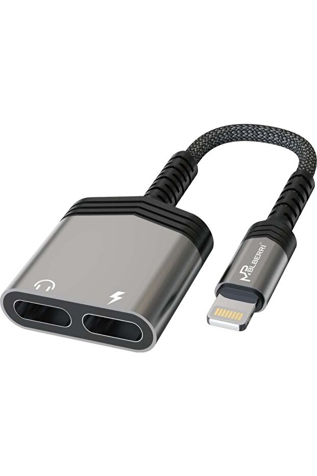 MP BLBERRI Lightning to 3.5mm Audio & Charging Adapter 2-in-1