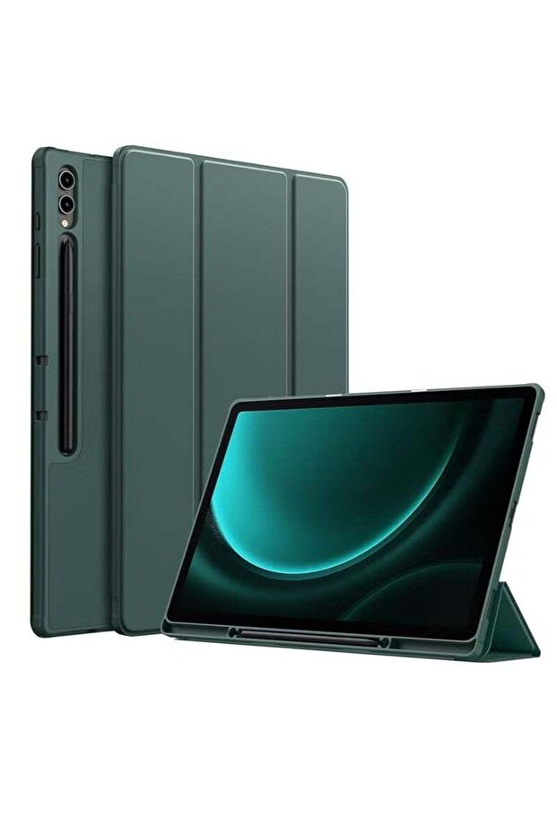 Case for Samsung Galaxy Tab S9 FE+ S9 FE Plus 12.4-Inch Soft TPU Tri-Fold Stand Protective C