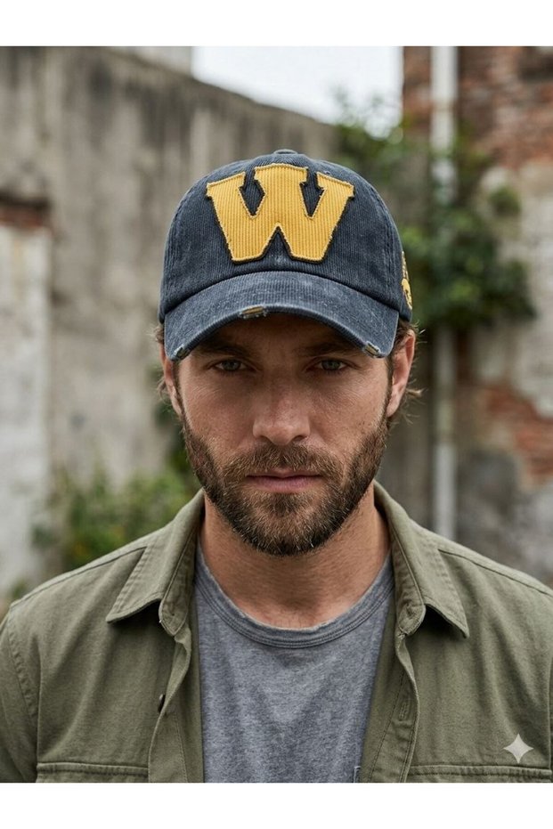 Jewel Shine Model Distressed Washed Baseball Cap, Vintage Worn Look