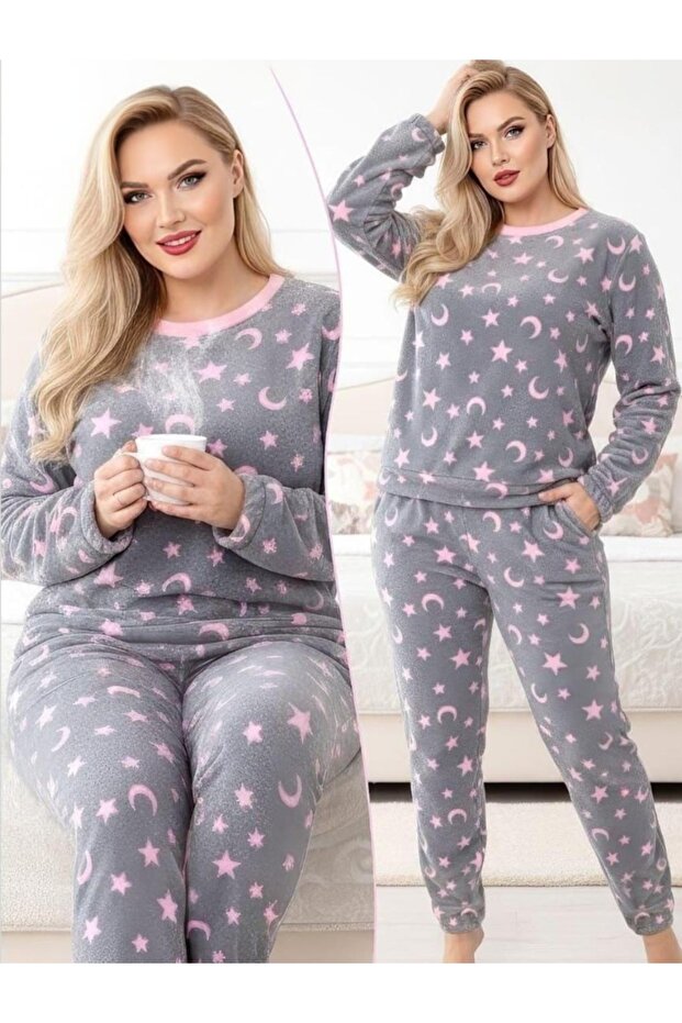 Moon and Star Patterned Pajama Set