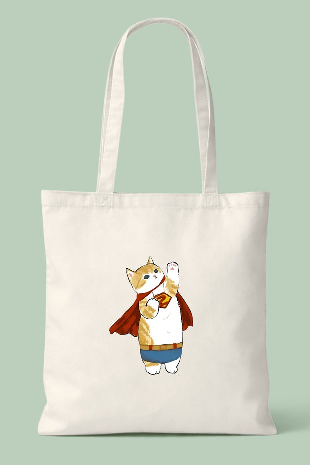 Superhero Cloak Cat Printed Cloth Bag