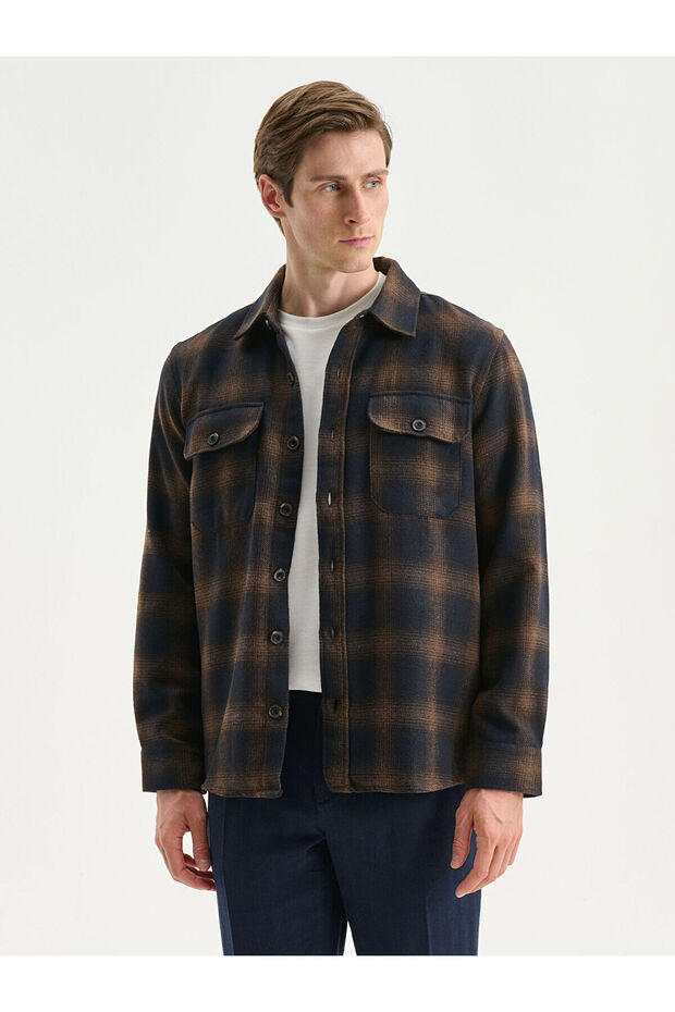 Ozmarka New Season Regular Fit Long Sleeve Plaid Men's Lumberjack Shirt Jacket