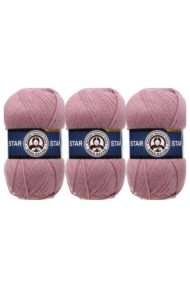 Ören Star Powder Hand Knitting Yarn (3 Pieces) - Color: 001
