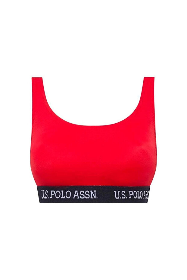 Women's Red U-Neck Bralette Bikini Top