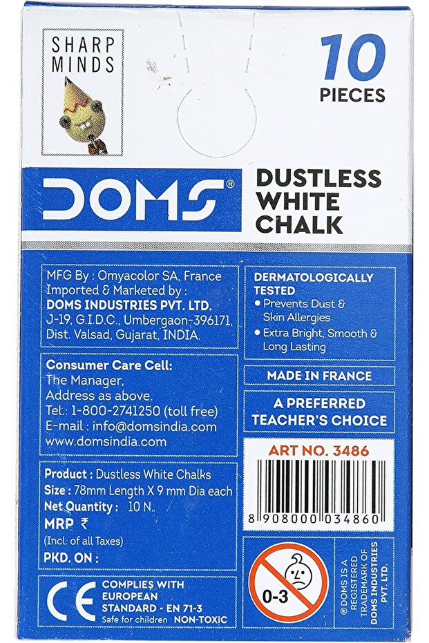 4OUR FAITH Non-Toxic Dustless White Chalk Sticks – Pack of 100