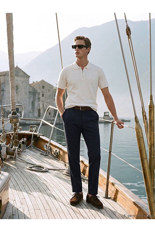 Nevavm Standard Fit Gabardine Men's Trousers with a Difference