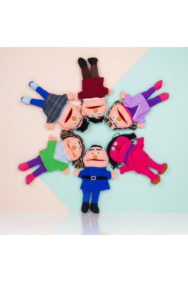 Large Fabric Hand Puppets with Movable Mouths – Set of 6 for Kids & Adults Role Play