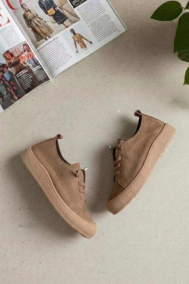 Elit My-232 Women's Genuine Leather Casual Shoes Brown