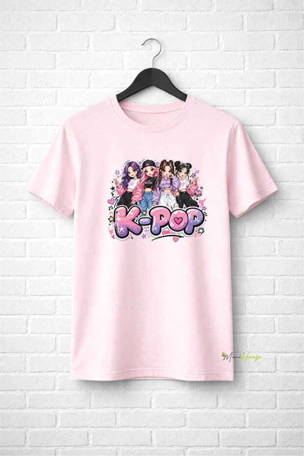 تي شيرت مطبوع عليه K-POP