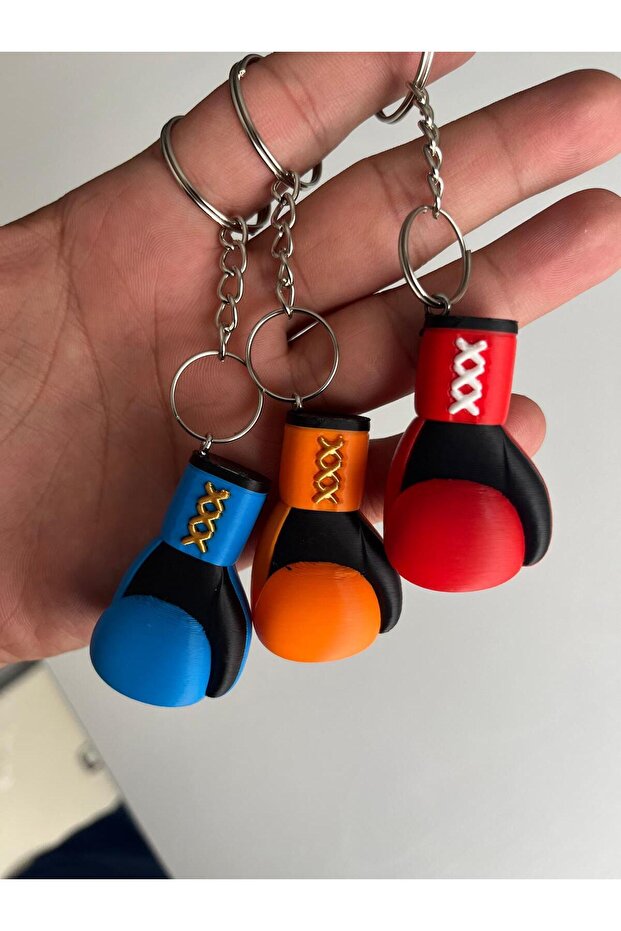 3d 3'lü Boks Eldiveni Model Anahtarlık