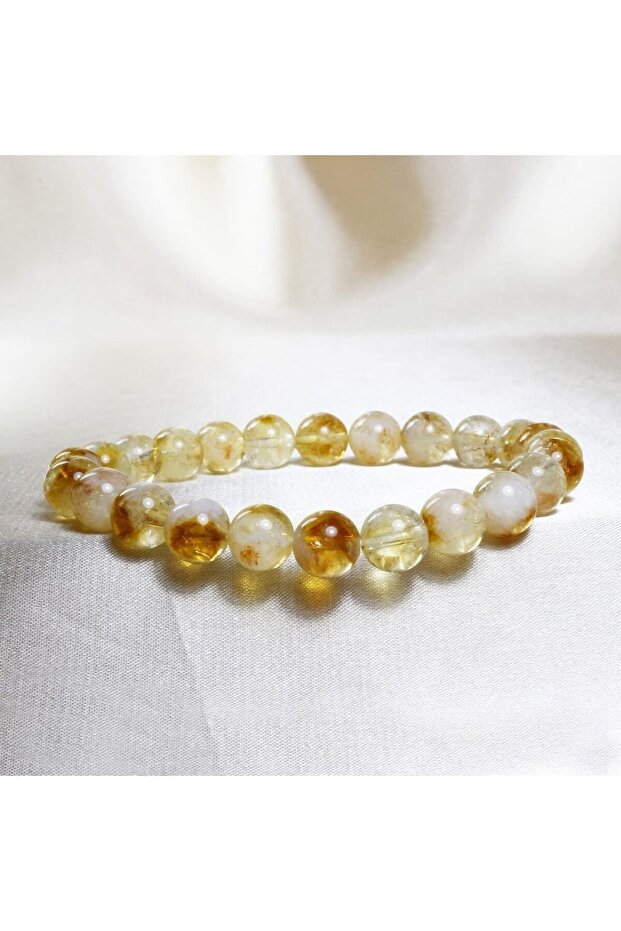 Citrine Gemstone Bracelet 8 mm Sphere Cut | Money Stone