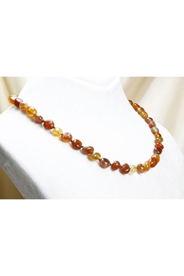 Agate Stone Necklace / Unprocessed Natural Stone Necklace