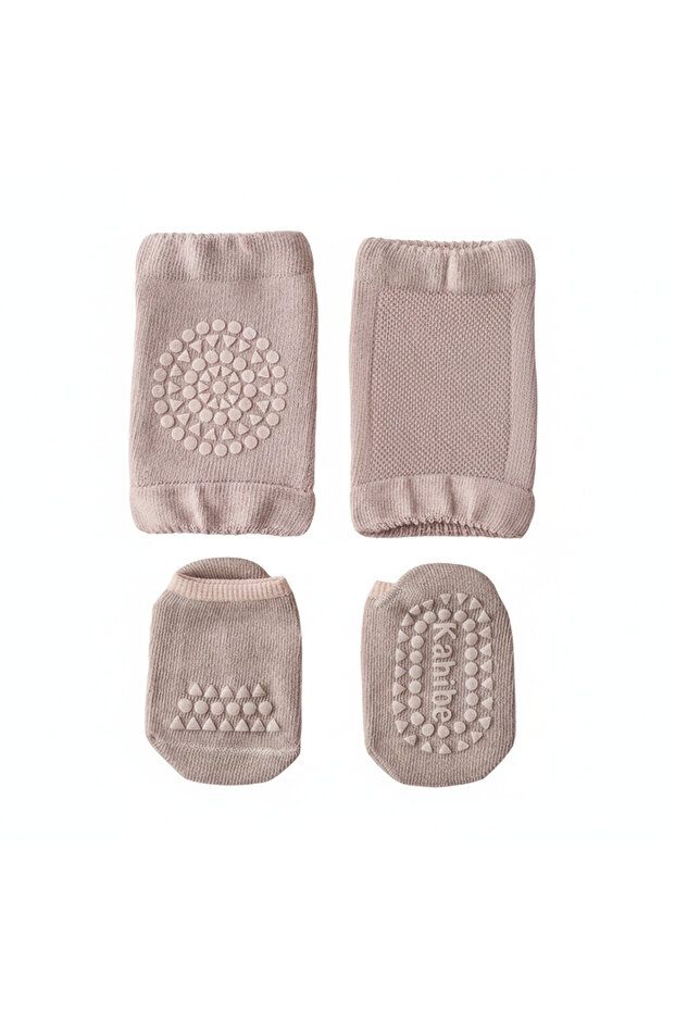 - Baby Knee Protective Pad Set with Socks - Multicolor - 0Y to 3Y