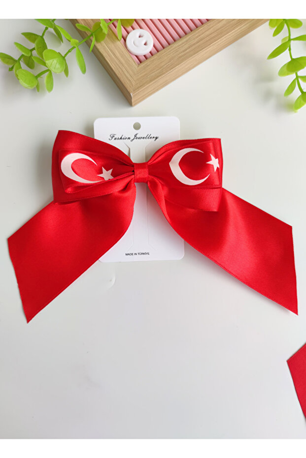 Turkish Flag April 23Rd Badge-October 29Th Badge Bowknot Show Badge Eid Badge 1 Piece