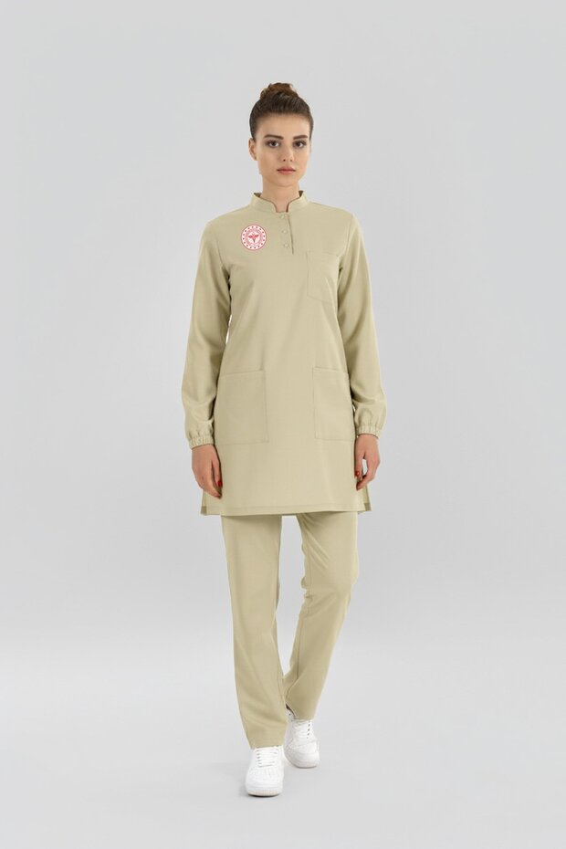 Hijab Technician-Technician-Medical Secretary Uniform Scrubs Lycra Set Compliant with New Regulations-Moth
