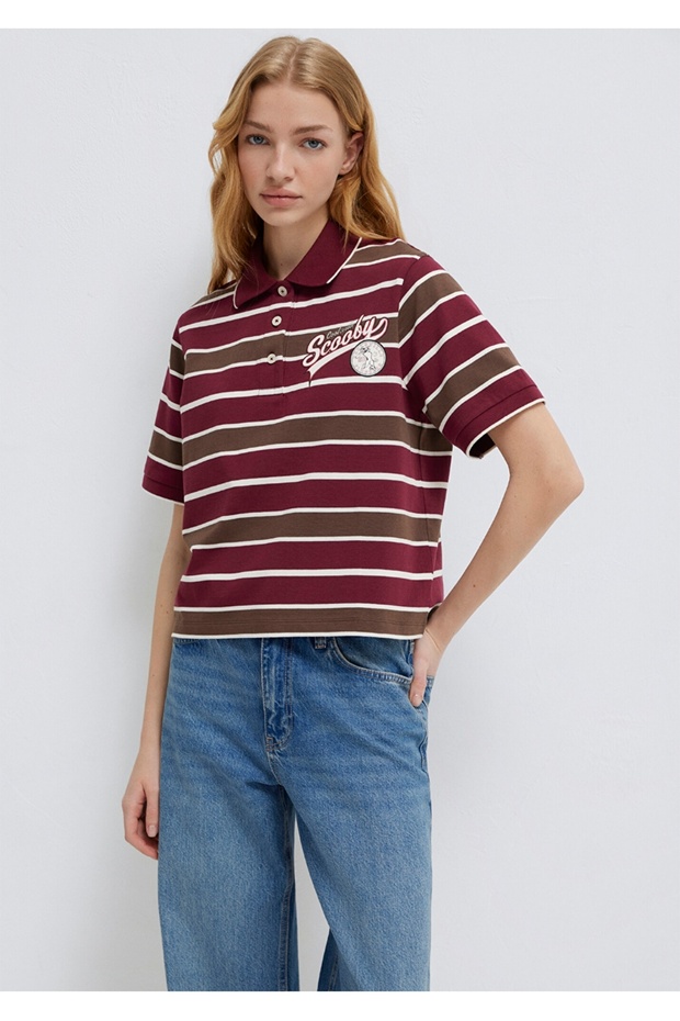 Scobby Doo Printed Polo Collar Regular Fit Women's T-Shirt.