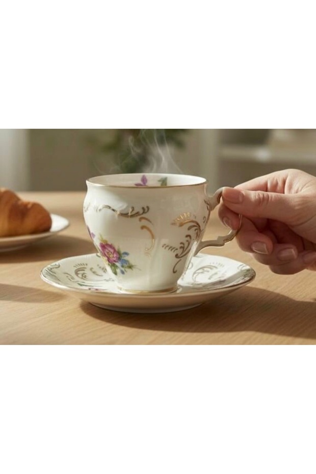 Esterhomedecor 6-Person Porcelain Coffee Cup Set Sofia