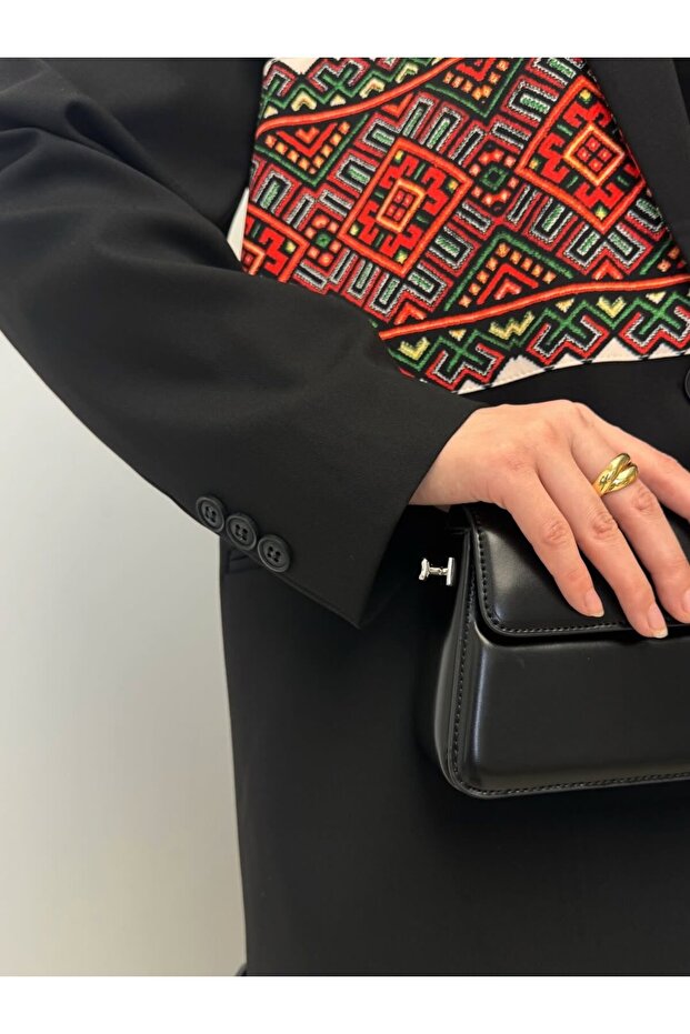 Patterned Oversize Blazer Jacket - 3
