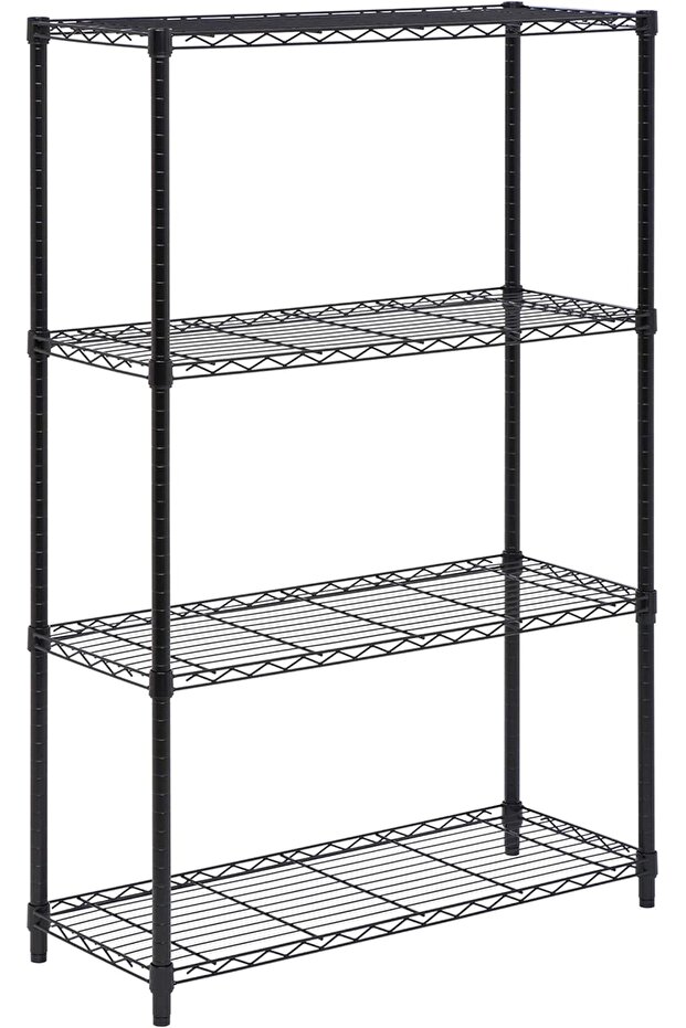 4-Tier Shelving Unit Rack with 350-Pound Capacity, 36 x 14 x 54-Inch, Black