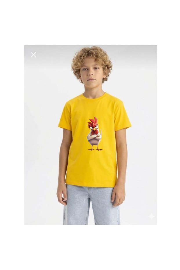Ugly Rooster Printed 100% Cotton Regular Crew Neck Kids Unisex T-Shirt 5 6 -7 8-9 10 -11 12 Years Old