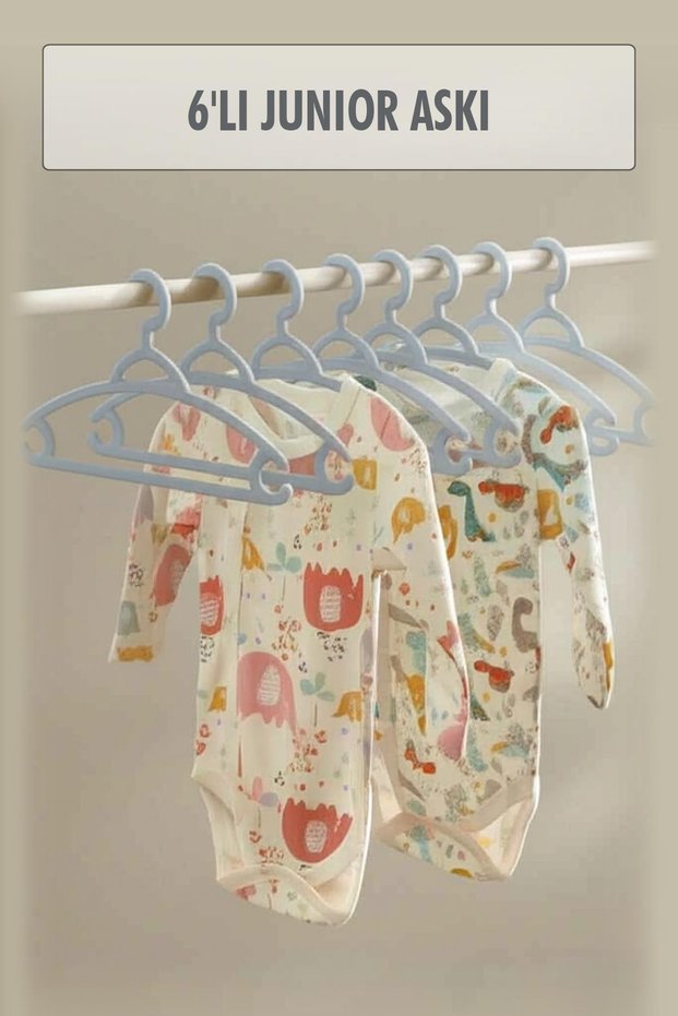Set of 6 Baby Hangers & Baby Wardrobe Hangers Gray