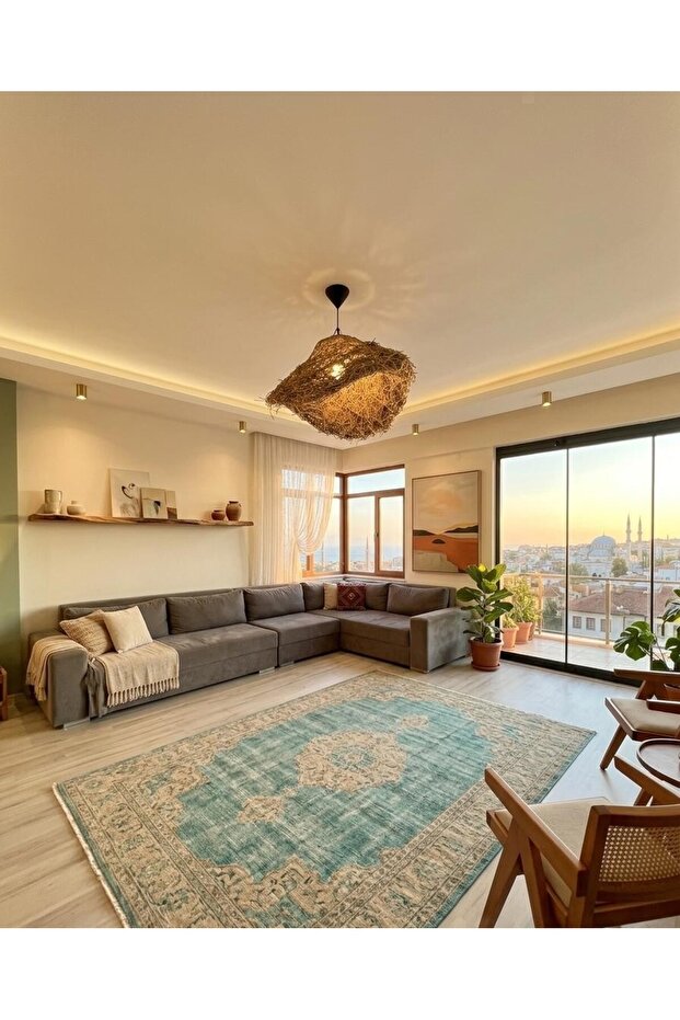 Bohem Sarkıt hasır model Jute Örme avize - 3