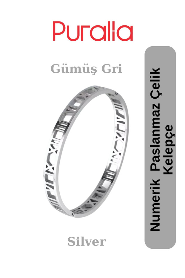 Numeric Silver Gray Steel Bracelet